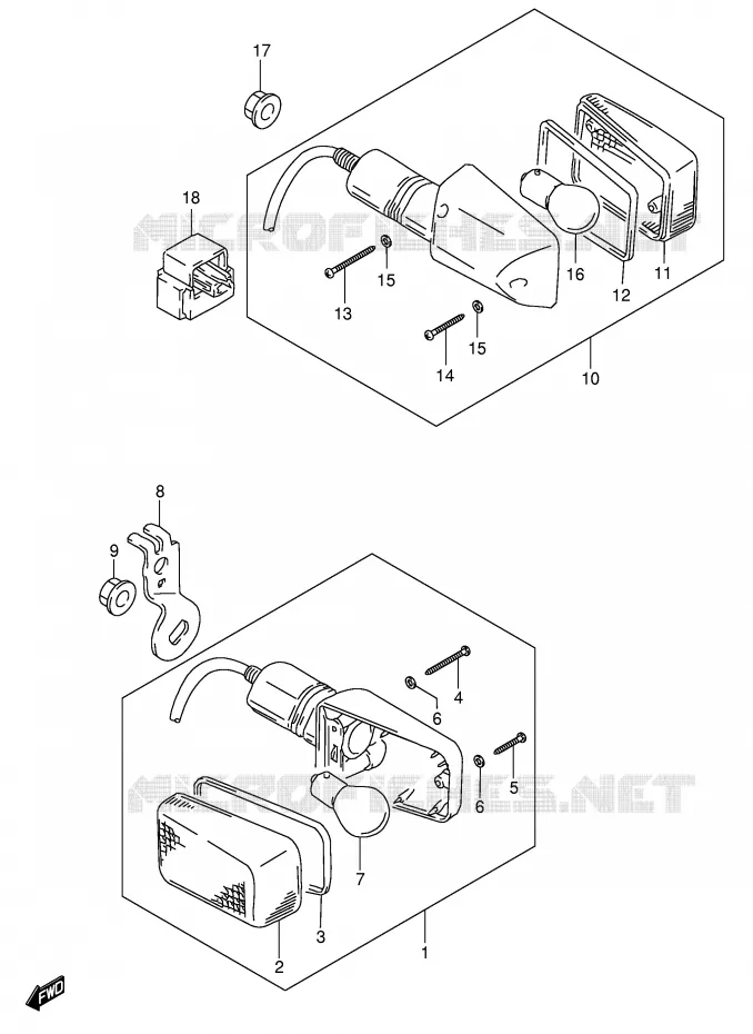 CLIGNOTANTS Suzuki MOTO 650 DR 2004  DR650SEK4(E3/E28)