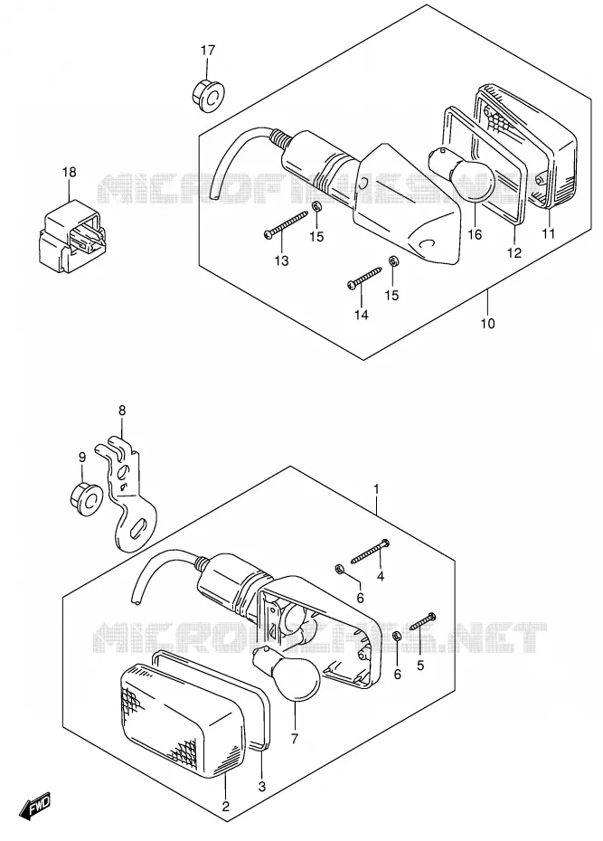CLIGNOTANTS Suzuki MOTO 650 DR 2004  DR650SEK4(E4)