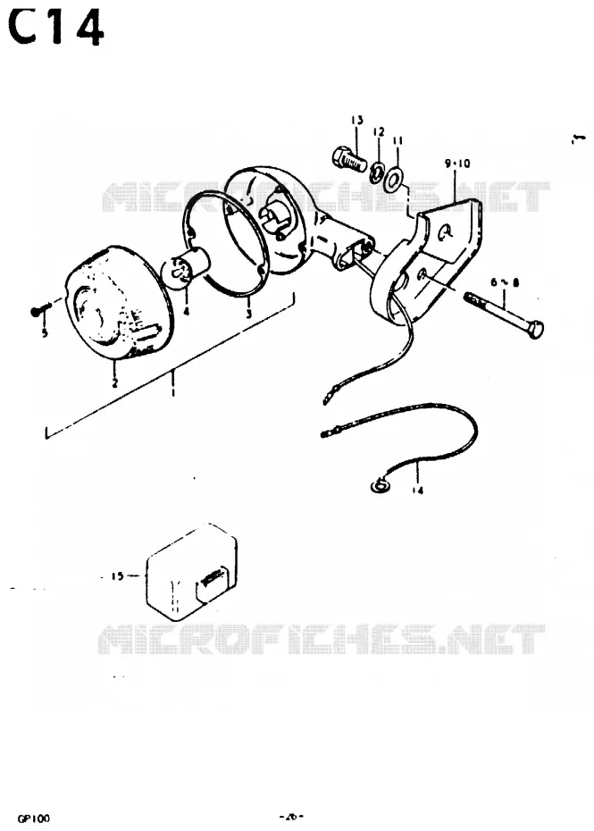 CLIGNOTANTS (UC, UN) Suzuki MOTO 100 GP 1978  GP100UC(C/N)
