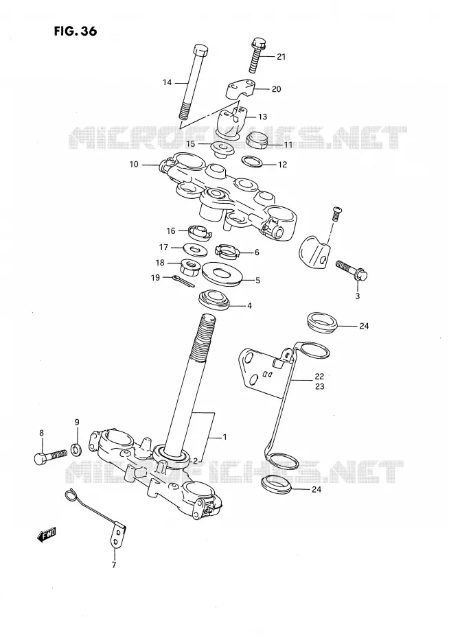 COLONNE DE DIRECTION Suzuki MOTO 650 DR 1994  DR650RR(E4)