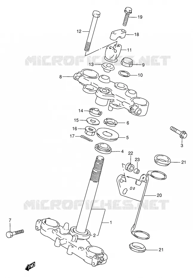 COLONNE DE DIRECTION Suzuki MOTO 650 DR 1995  DR650RES(E2)