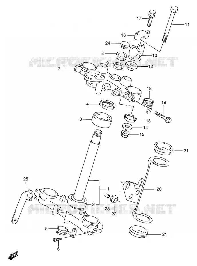 COLONNE DE DIRECTION Suzuki MOTO 650 DR 1996  DR650SET(E4)