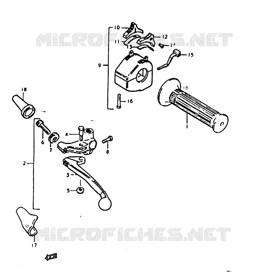 COMMODO - POIGNEE GAUCHE Suzuki MOTO 1000 GS 1979  GS1000EN(C/N)