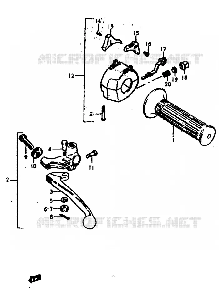 COMMODO - POIGNEE GAUCHE Suzuki MOTO 400 GS 1978  GS400C(C/N)