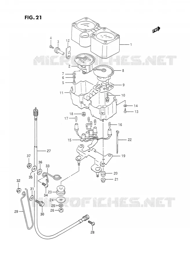 COMPTEUR (DR350SL/SM/SN/SP/SR) Suzuki MOTO 350 DR 1993  DR350SP(E2)
