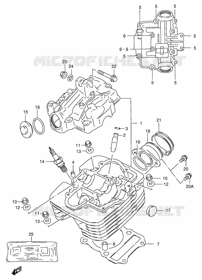 CULASSE Suzuki MOTO 200 DR 1996  DR200SET(E24)