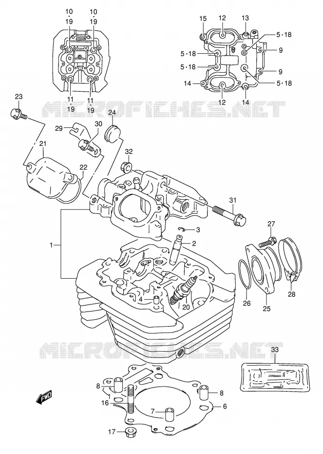 CULASSE Suzuki MOTO 350 DR 1990  DR350L(E1)