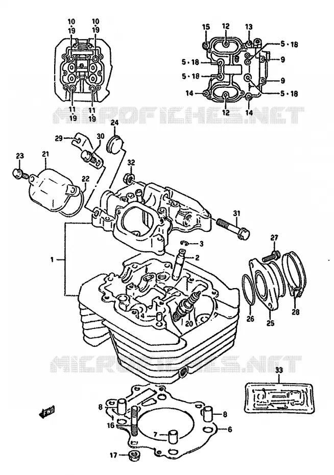 CULASSE Suzuki MOTO 350 DR 1991  DR350SM(L/M/N/P/R)