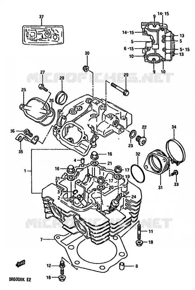CULASSE Suzuki MOTO 600 DR 1987  DR600RH(E2)