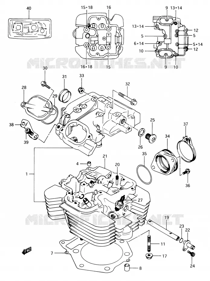 CULASSE Suzuki MOTO 650 DR 1990  DR650RSL(E2)