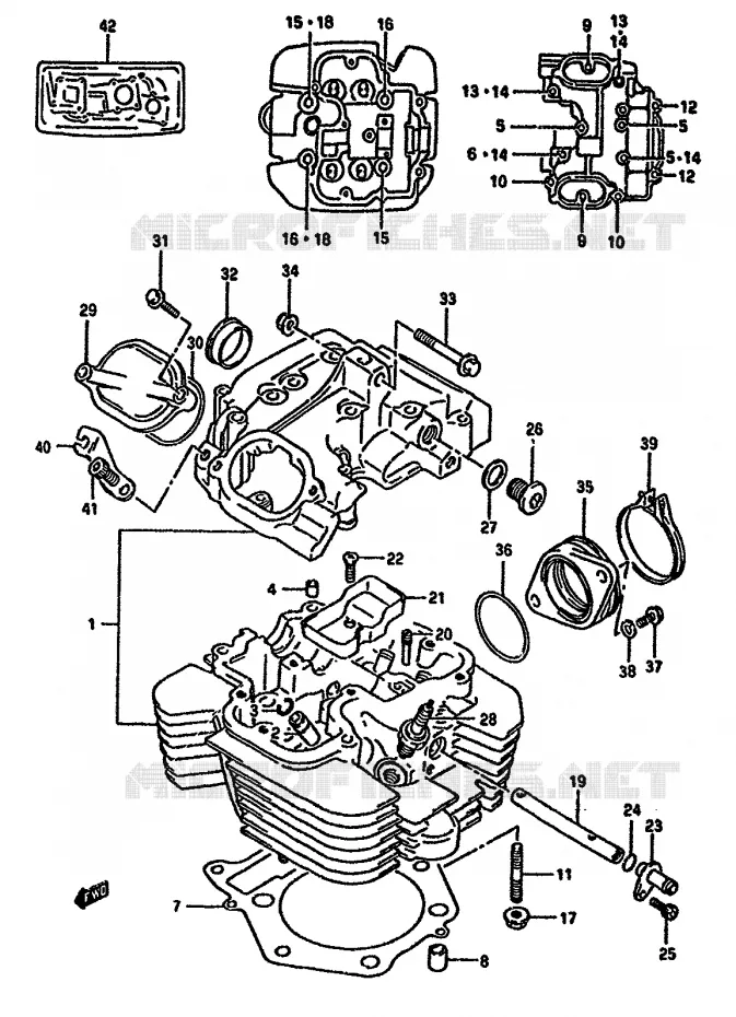 CULASSE Suzuki MOTO 650 DR 1994  DR650RUR(N/P/R)