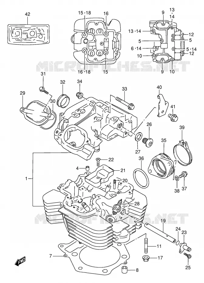 CULASSE Suzuki MOTO 650 DR 1995  DR650RES(E2)