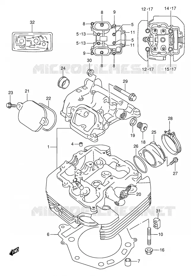 CULASSE Suzuki MOTO 650 DR 1999  DR650SEUX(E4)