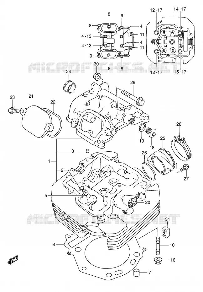 CULASSE Suzuki MOTO 650 DR 2002  DR650SEK2(E3/E28)