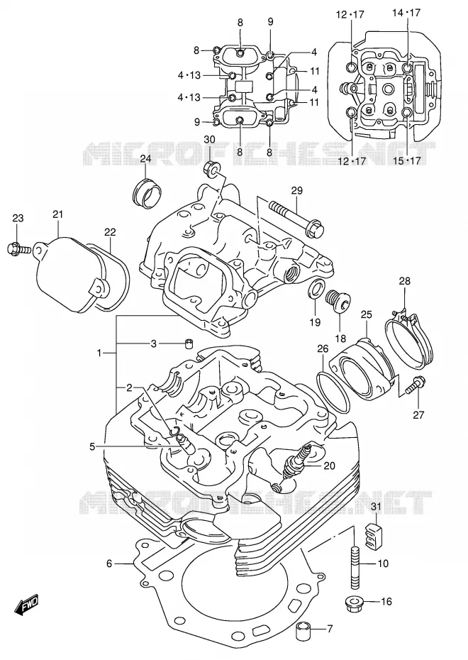 CULASSE Suzuki MOTO 650 DR 2002  DR650SEK2(E4)