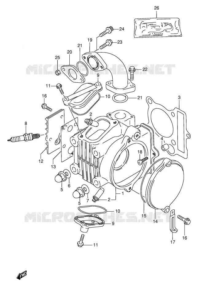 CULASSE Suzuki SCOOTER 100 FB 2000  FB100Y(E71)