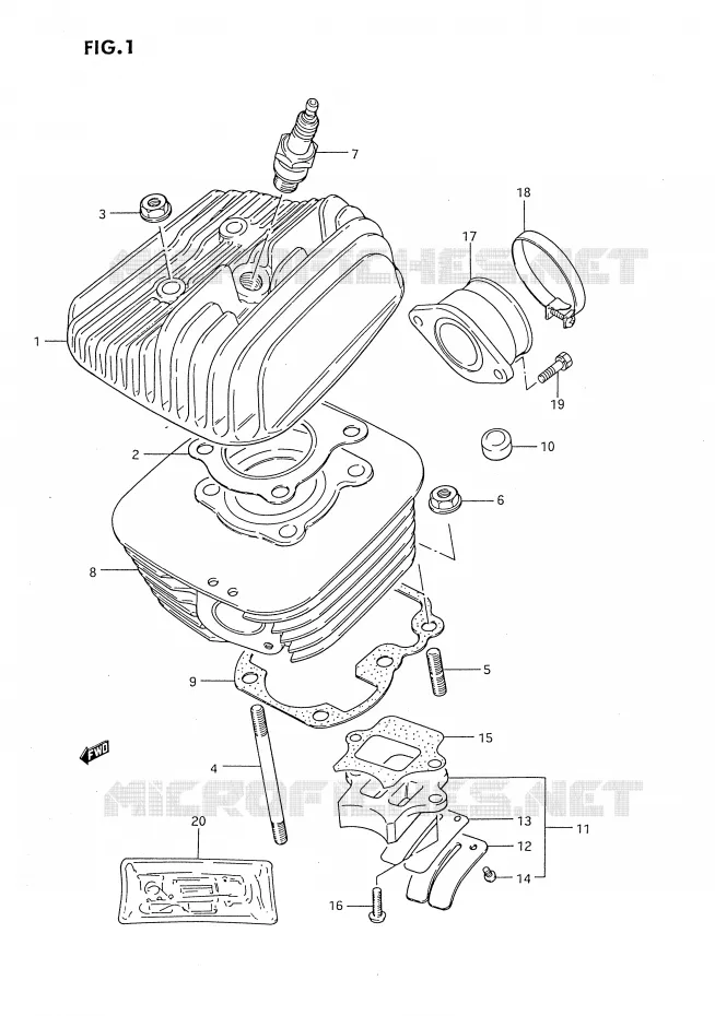 CYLINDRE Suzuki MOTO 80 DS 1993  DS80P(E3)