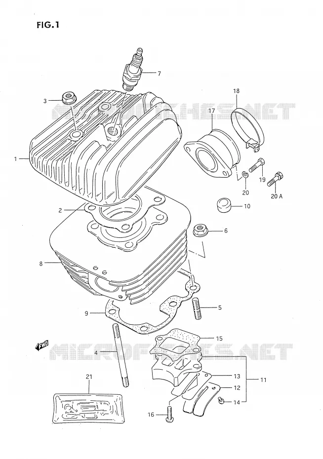 CYLINDRE Suzuki MOTO 80 DS 1995  DS80S(E24)