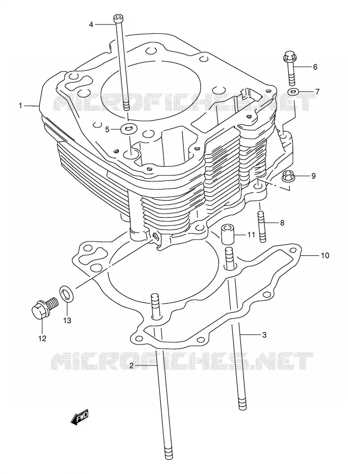 CYLINDRE Suzuki MOTO 800 DR 1997  DR800SV(E4)