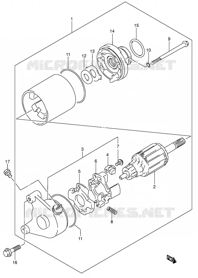 DEMARREUR (MODELE K1) Suzuki MOTO 200 DR 2001  DR200SEK1(E24)