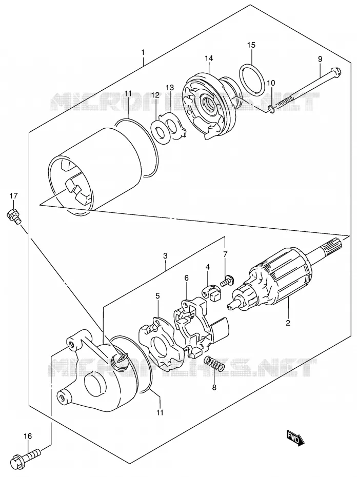 DEMARREUR (MODELE K1) Suzuki MOTO 200 DR 2003  DR200SEK3(E3/E28)