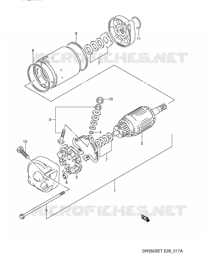 DEMARREUR (MODELE R/S) Suzuki MOTO 350 DR 1991  DR350SM(E28)