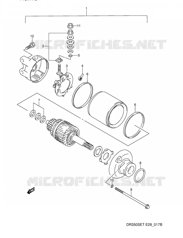 DEMARREUR (MODELE T) Suzuki MOTO 350 DR 1990  DR350SL(E28)