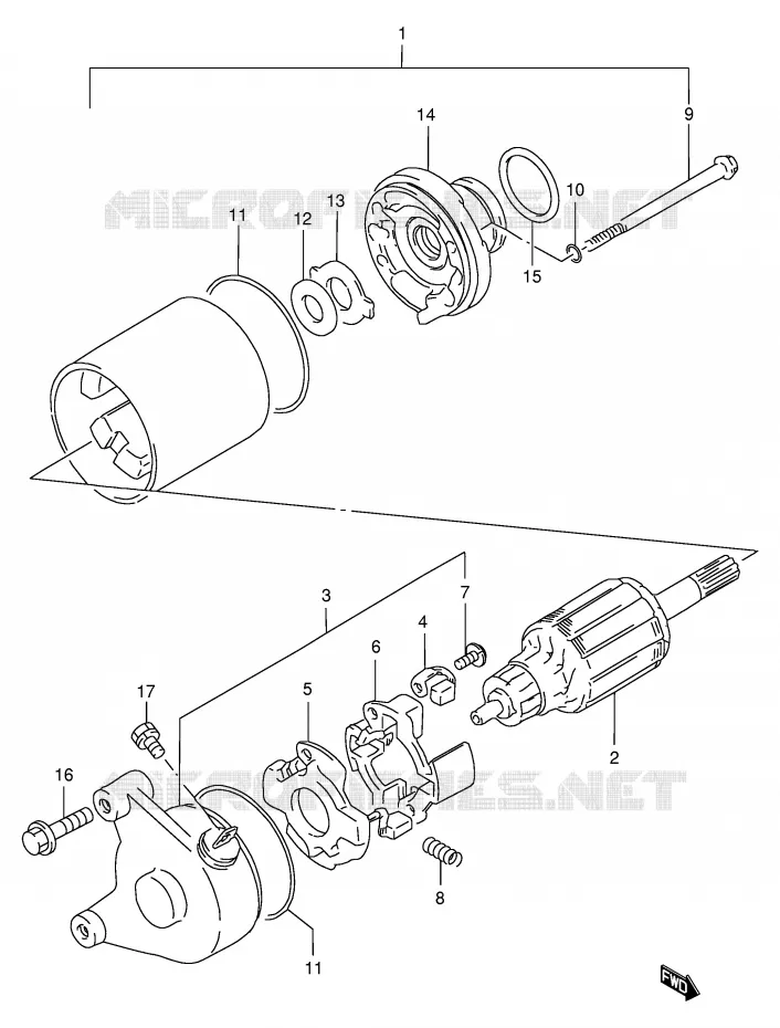 DEMARREUR Suzuki MOTO 200 DR 1999  DR200SEX(E24)