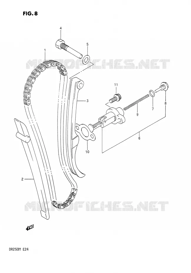 DISTRIBUTION Suzuki MOTO 250 DR 1991  DR250M(E24)