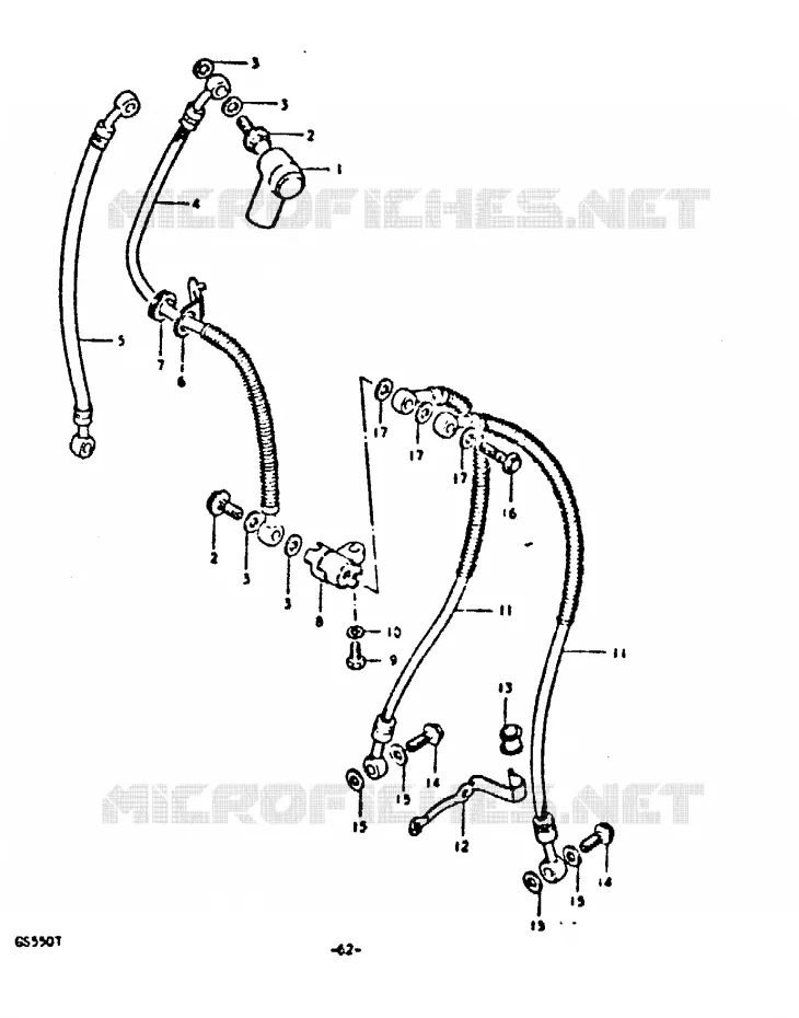 DURITE DE FREIN AVANT (DOUBLE DISQUE) Suzuki MOTO 550 GS 1980  GS550ET(T)