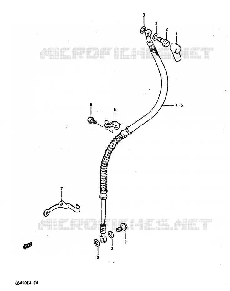 DURITE DE FREIN AVANT (MODELE J) Suzuki MOTO 450 GS-E 1988  GS450EUJ(E/F/G/H/J)