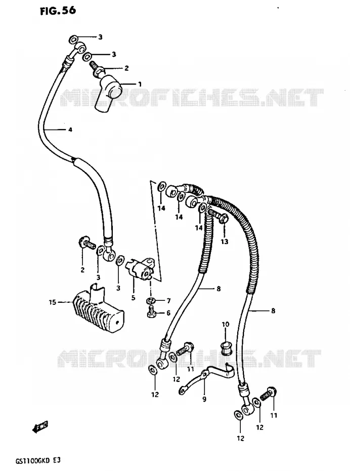 DURITE DE FREIN AVANT Suzuki MOTO 1100 GS-G 1982  GS1100GKZ(Z/2/D)