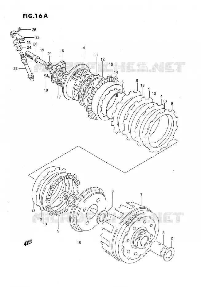 EMBRAYAGE (MODELE R) Suzuki MOTO 650 DR 1993  DR650RP(E4)