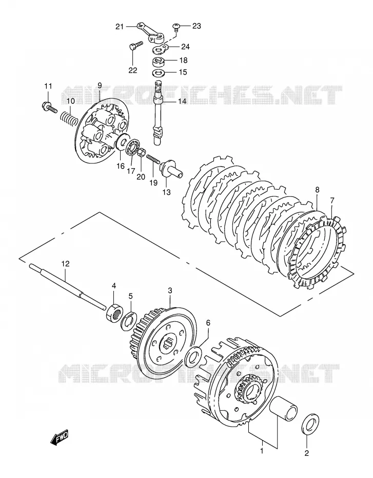 EMBRAYAGE Suzuki MOTO 125 DR 1999  DR125SEUX(E4)