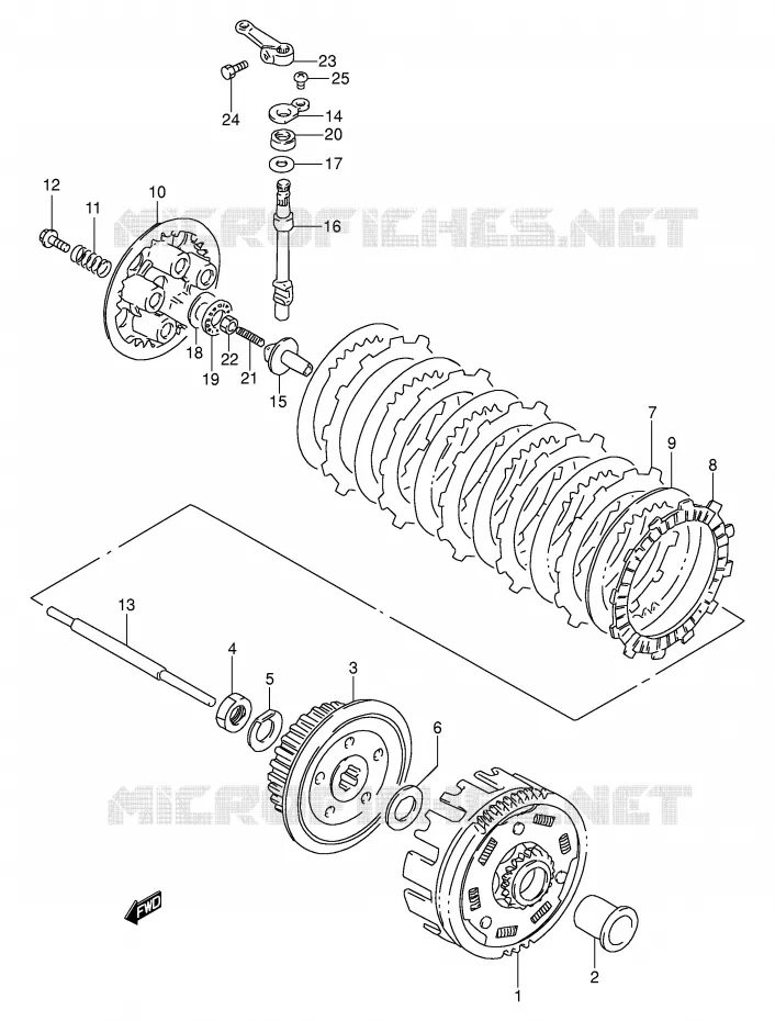 EMBRAYAGE Suzuki MOTO 200 DR 2002  DR200SEK2(E24)