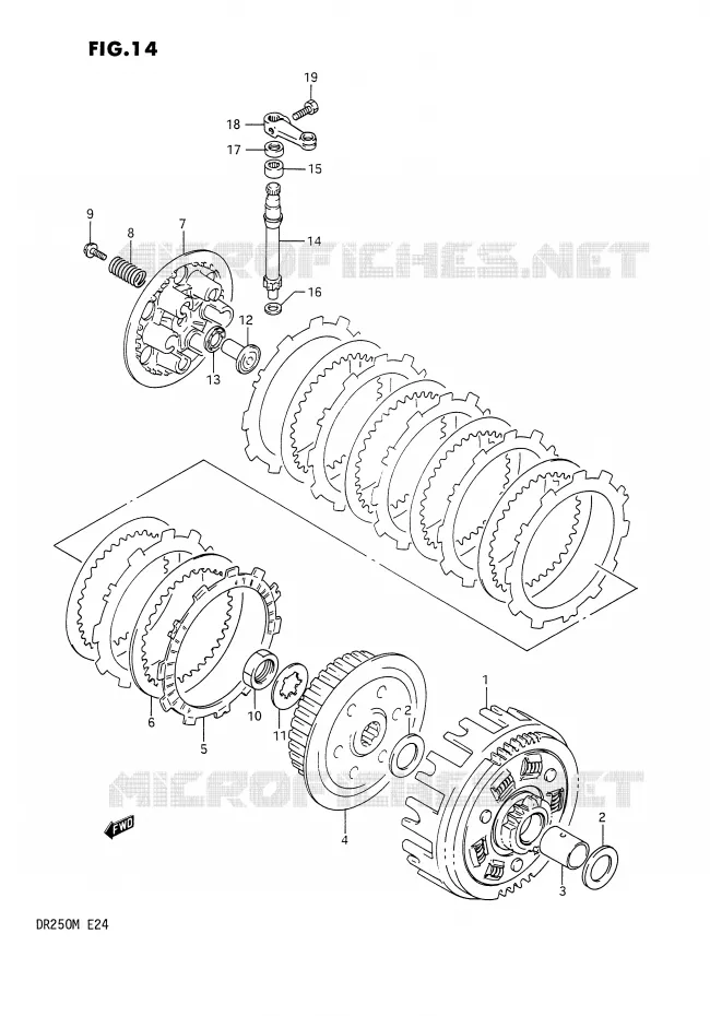 EMBRAYAGE Suzuki MOTO 250 DR 1990  DR250L(E24)