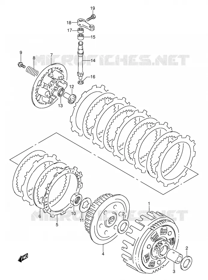 EMBRAYAGE Suzuki MOTO 250 DR 1990  DR250SL(E24)