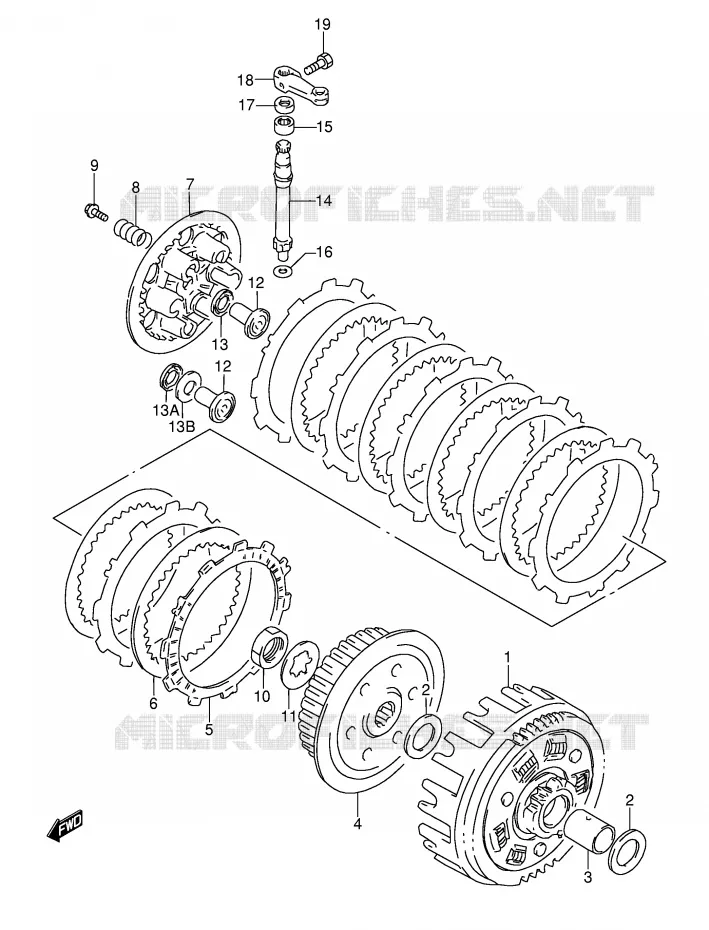EMBRAYAGE Suzuki MOTO 350 DR 1990  DR350L(E3)