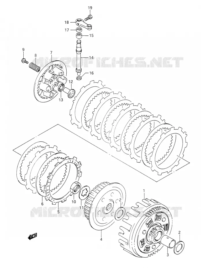 EMBRAYAGE Suzuki MOTO 350 DR 1993  DR350P(E28)