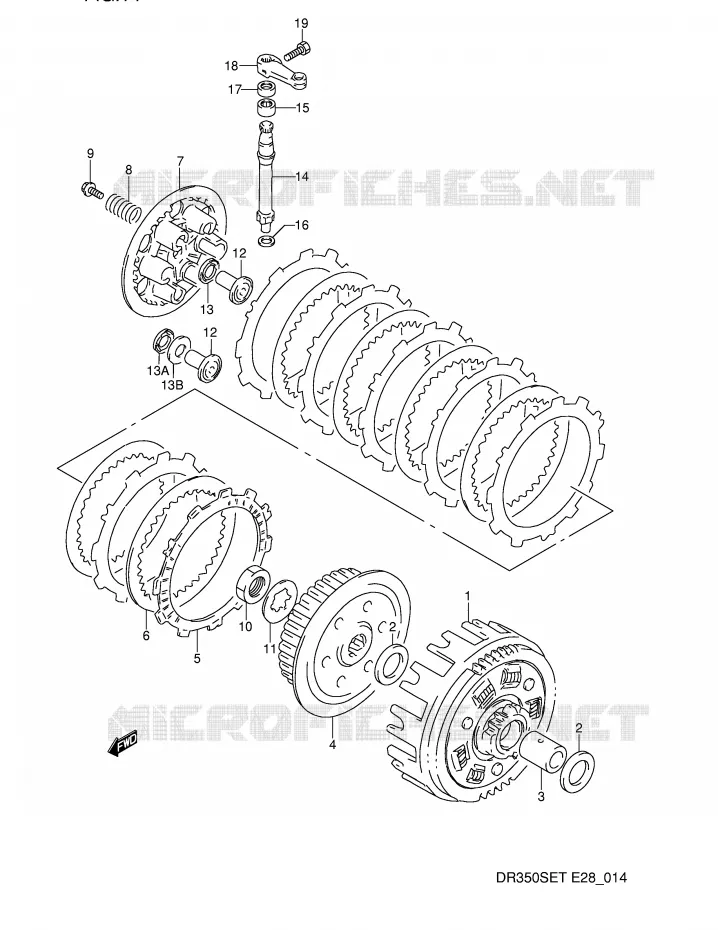 EMBRAYAGE Suzuki MOTO 350 DR 1993  DR350SP(E28)