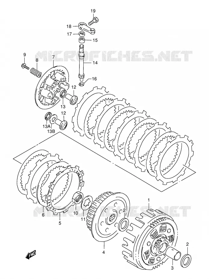 EMBRAYAGE Suzuki MOTO 350 DR 1995  DR350SES(E2)