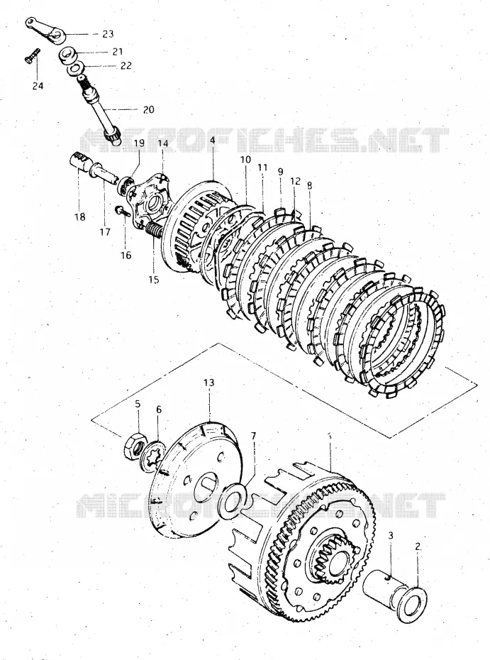 EMBRAYAGE Suzuki MOTO 500 DR 1983  DR500SD(E1)