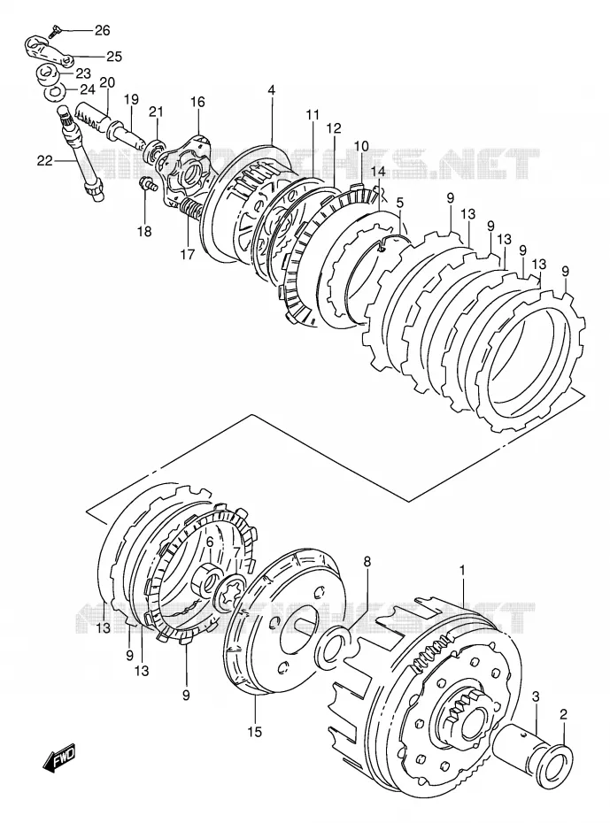 EMBRAYAGE Suzuki MOTO 650 DR 1995  DR650RES(E2)