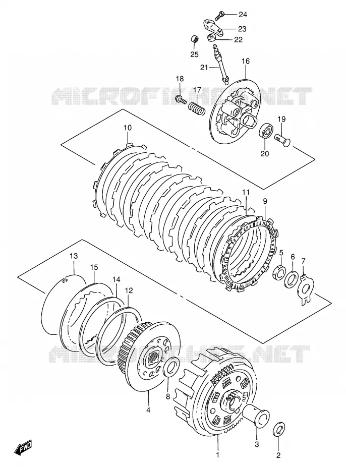EMBRAYAGE Suzuki MOTO 650 DR 1999  DR650SEUX(E4)