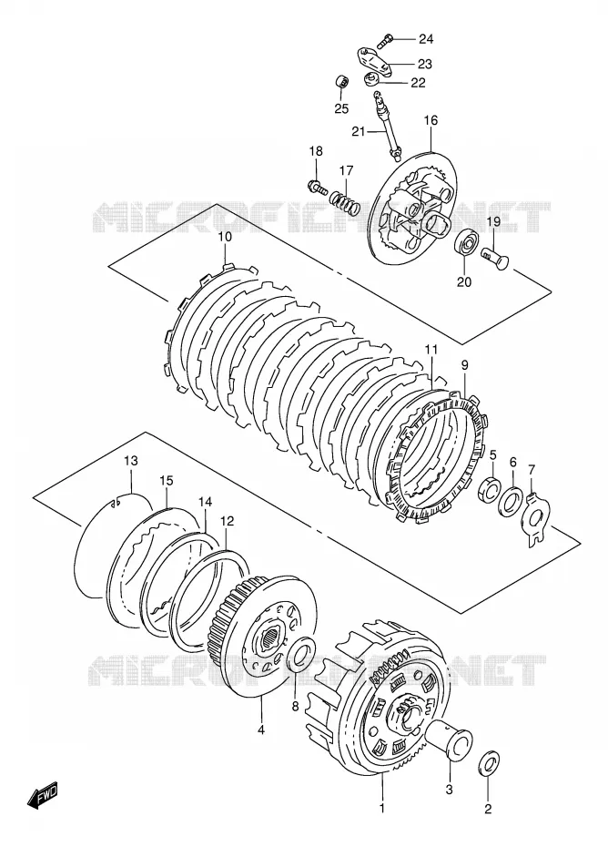 EMBRAYAGE Suzuki MOTO 650 DR 2005  DR650SEK5(E4)