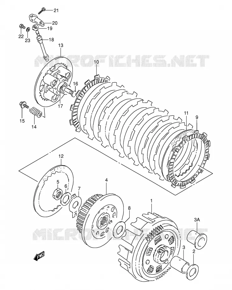 EMBRAYAGE Suzuki MOTO 800 DR 1996  DR800SUT