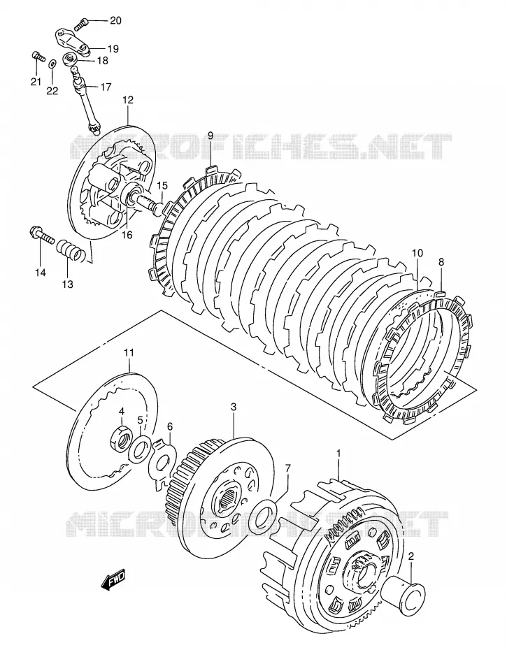 EMBRAYAGE Suzuki MOTO 800 DR 1997  DR800SV(E4)