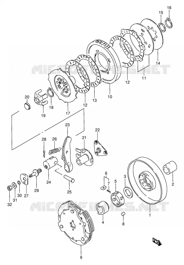 EMBRAYAGE Suzuki SCOOTER 80 FB 1991  FB80M(E1)