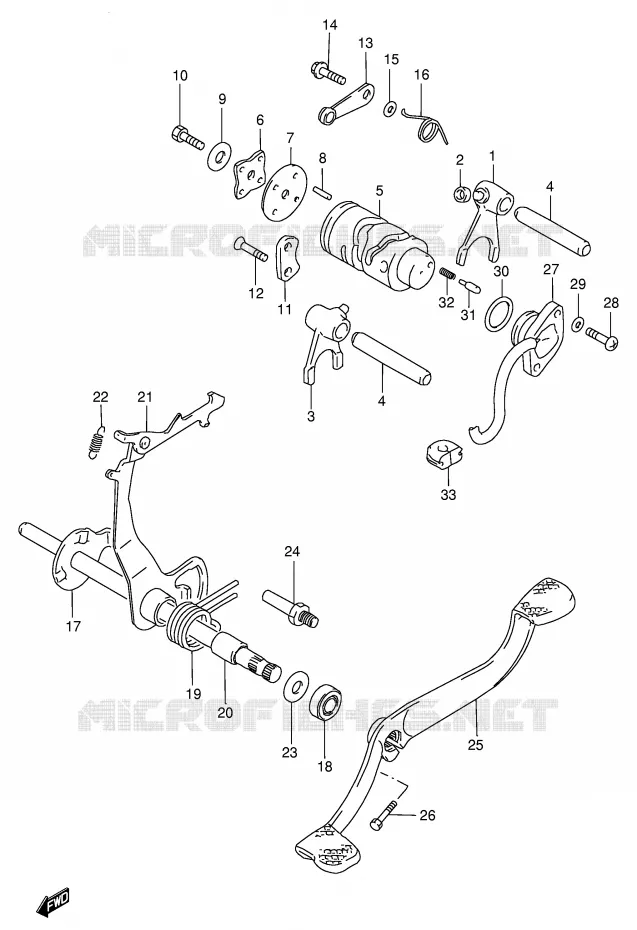 ENSEMBLE DE SELECTION DE VITESSES (MODELE G/R) Suzuki SCOOTER 100 FB 1995  FB100S(E71)