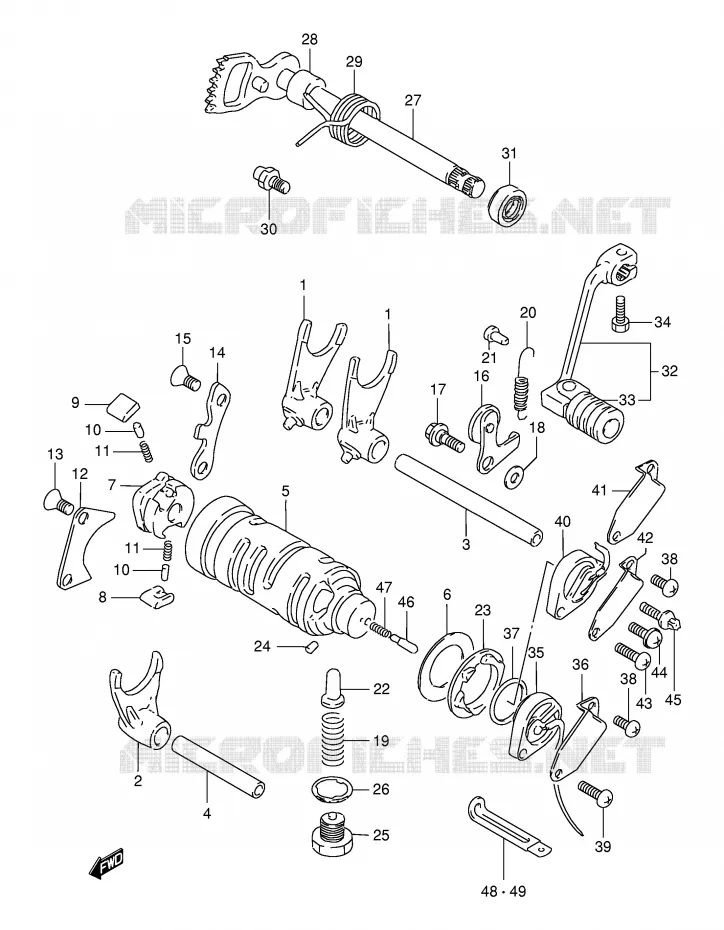 ENSEMBLE DE SELECTION DE VITESSES Suzuki MOTO 125 DR 1999  DR125SEX(E4)